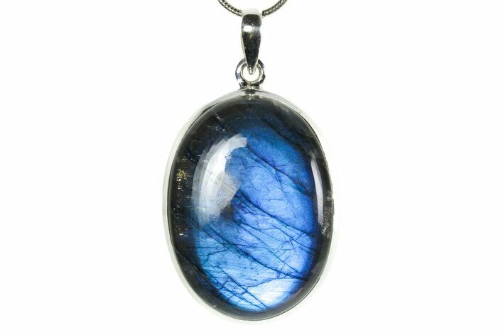 Brilliant Blue Labradorite Pendant with Chain #353892